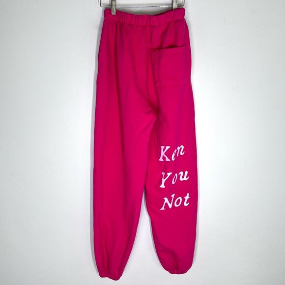 Boys Lie Sz S Ken You Mot Barbie Oversized sweatpants Hot Pink - Picture 3 of 13